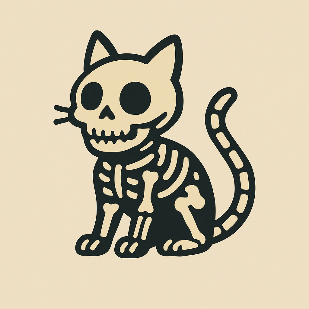 Purrgatory Skeleton Cat